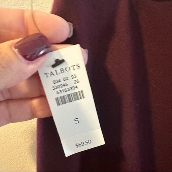 T by Talbots Burgundy Straight-Leg Pants with Zip Pockets Size Small NWT - Picture 7 of 11